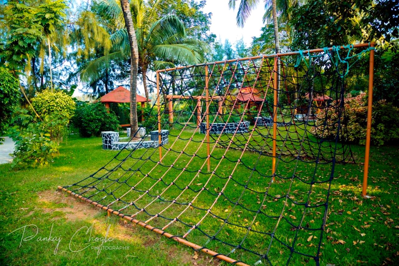 Climbing nets in the garden