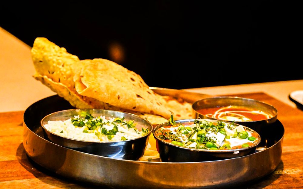 Vegetarian thali lunch